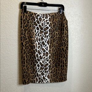 Moschino Leopard Print Pencil Skirt
